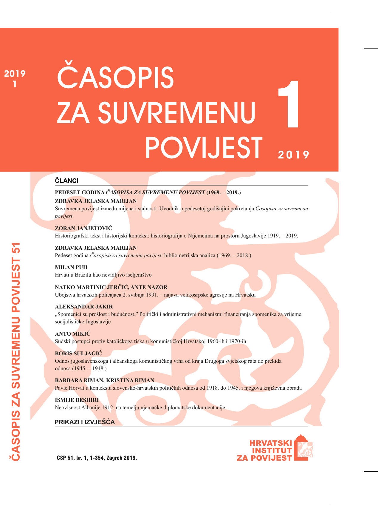 Pedeset godina Časopisa za suvremenu povijest: bibliometrijska analiza (1969. – 2018.)