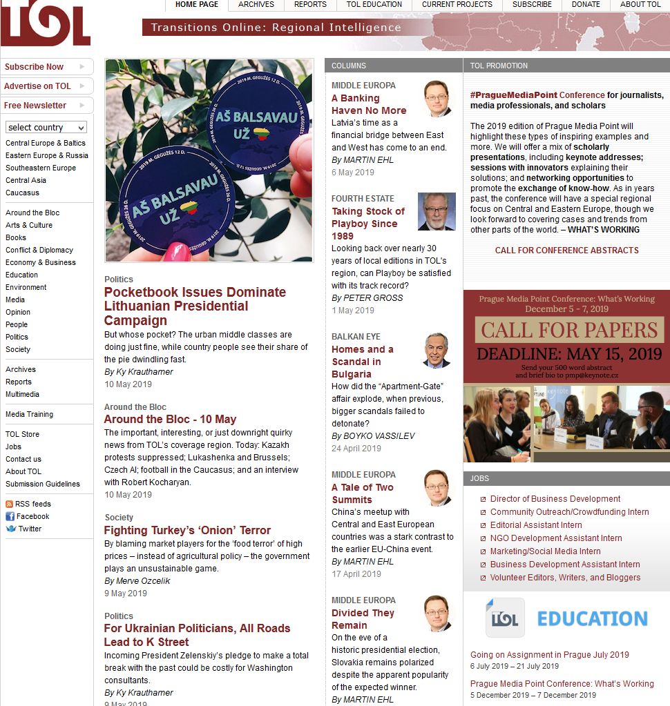 Transitions Online - News: Around the Bloc – 13 May Cover Image