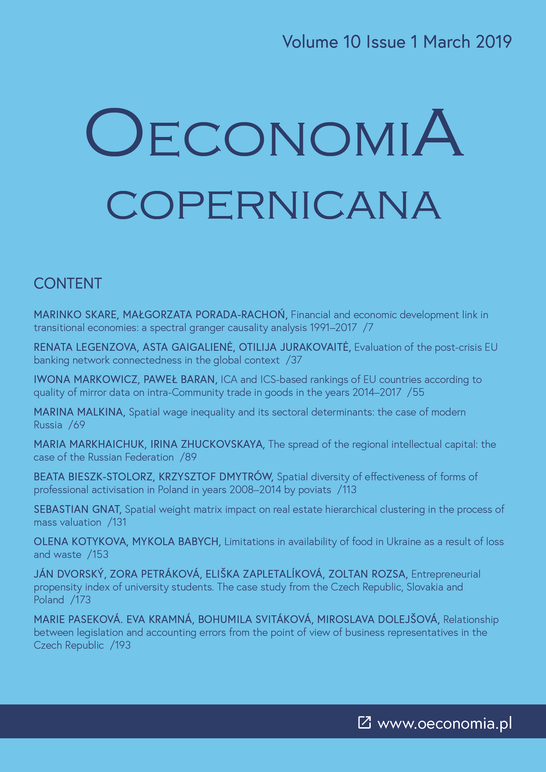 Relationship between legislation and accounting errors from the point of view of business representatives in the Czech Republic Cover Image