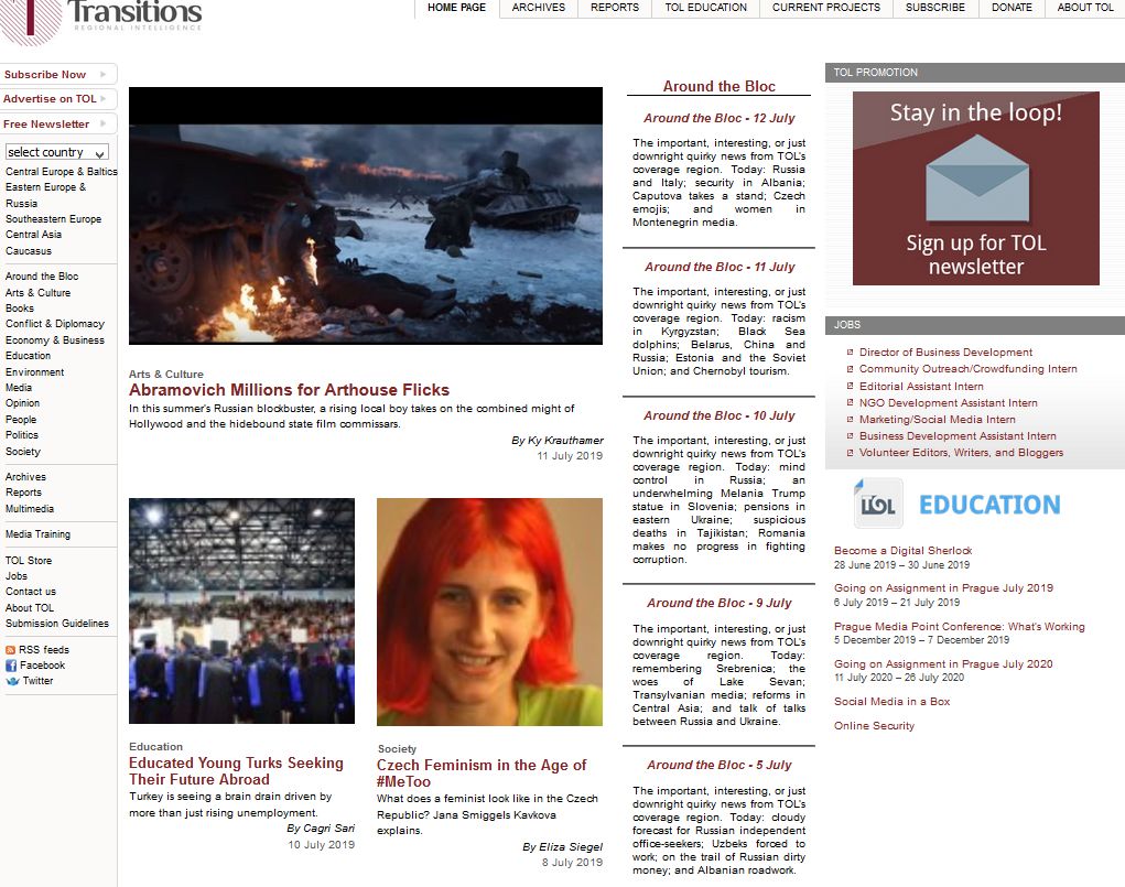 Transitions Online - News: Around the Bloc - 15 July
