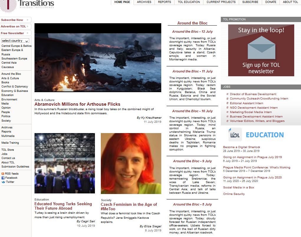 Transitions Online - News: Around the Bloc - 12 July