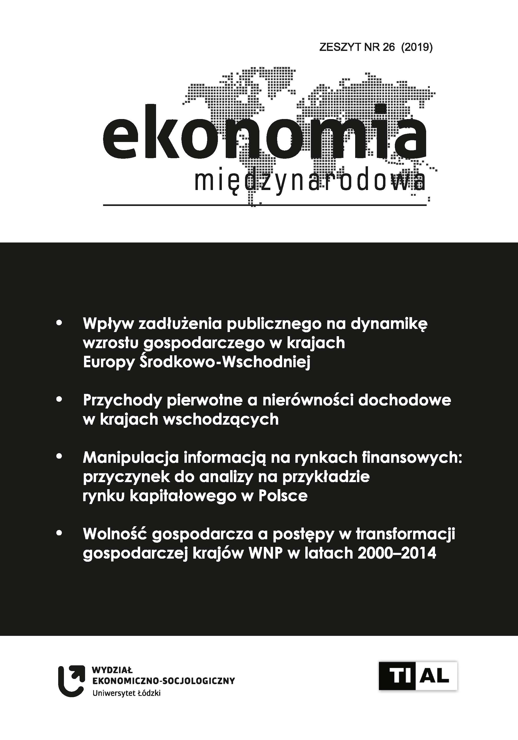 The impact of public debt on the dynamics of economic growth in Central-Eastern European countries Cover Image