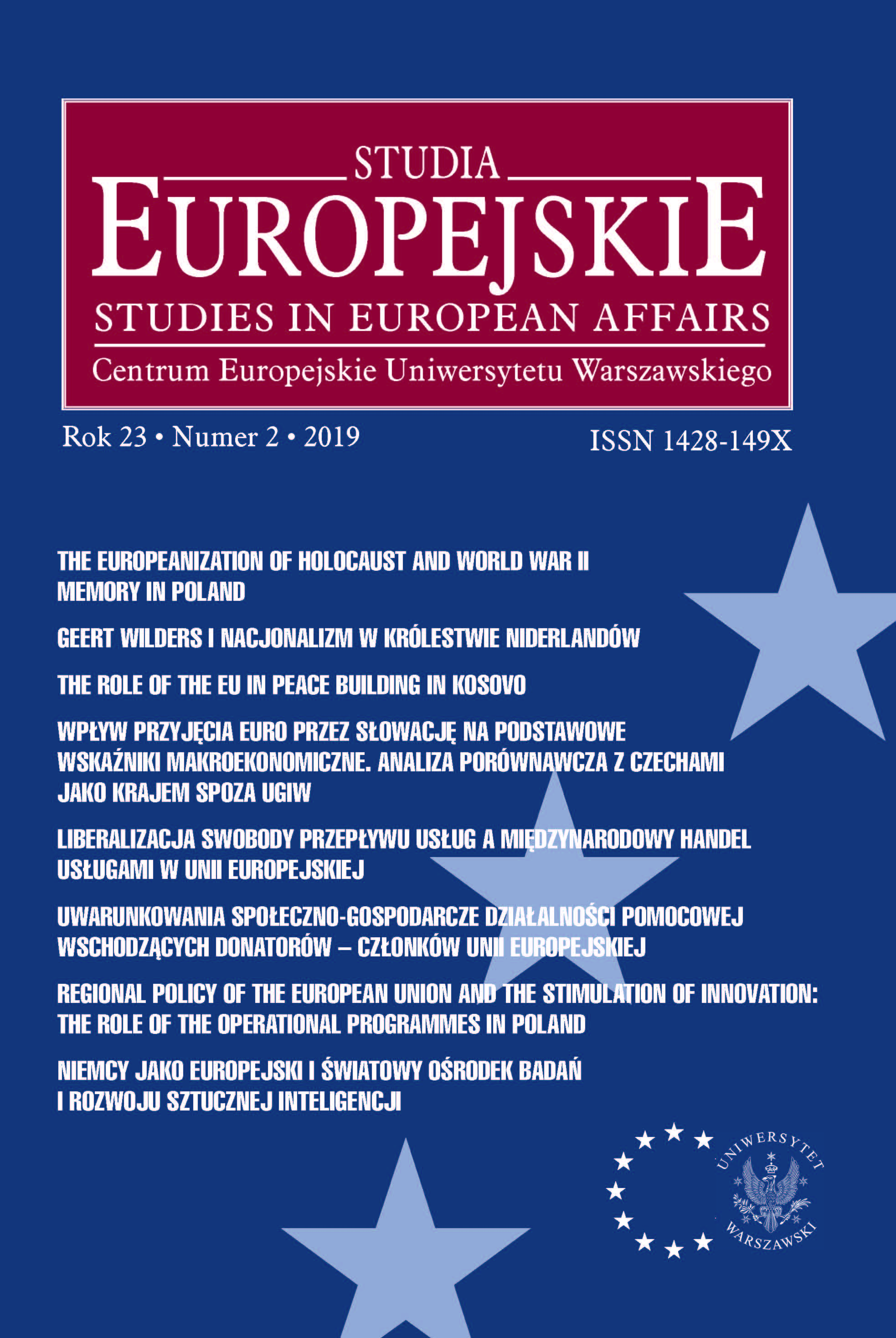 The Influence of the Euro Adoption by Slovakia on Its Basic Macroeconomic Indicators. Comparative Analysis with the Czech Republic as a Country from Outside the EMU. Cover Image