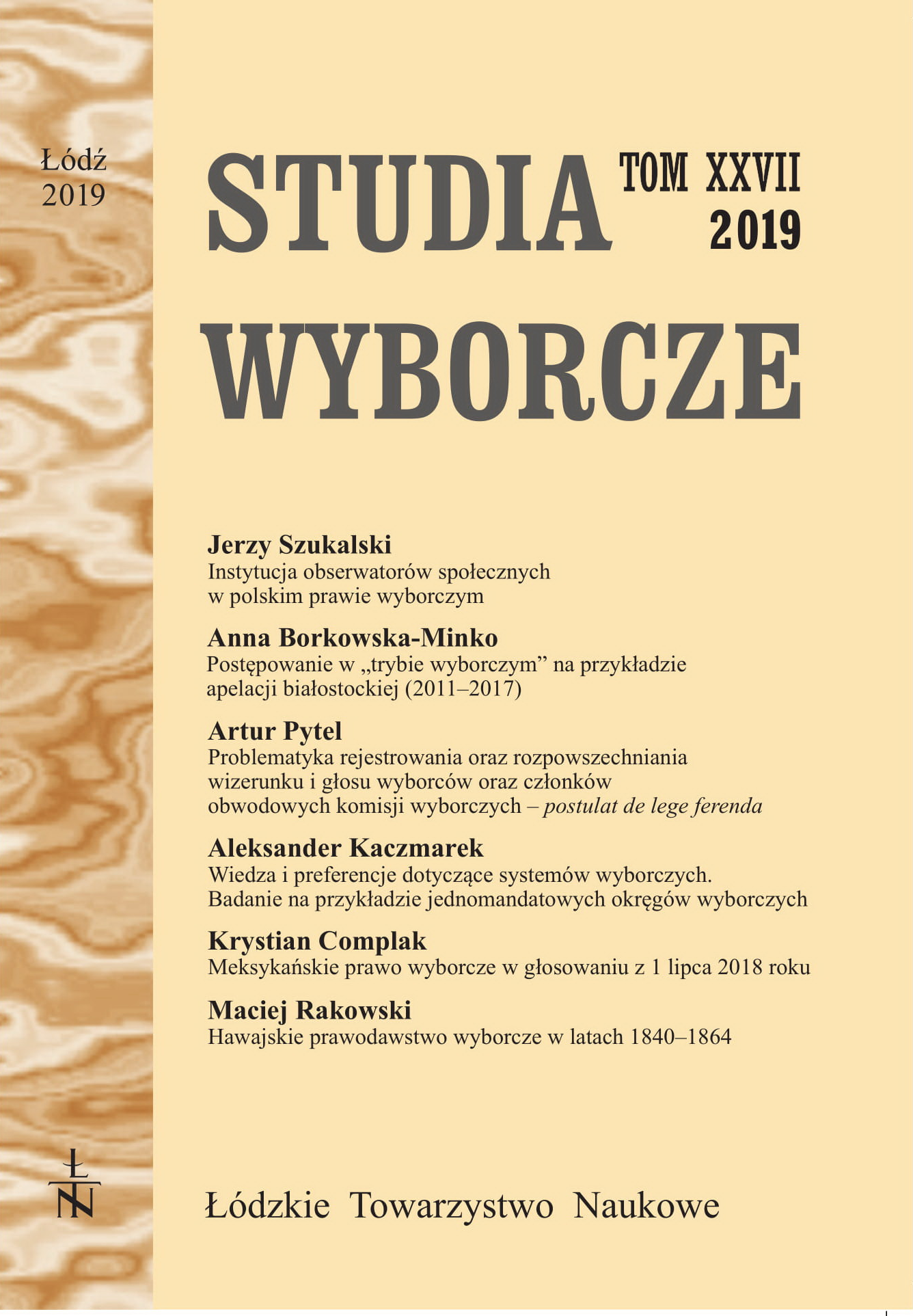 Institution of social election observers in Polish electoral law Cover Image