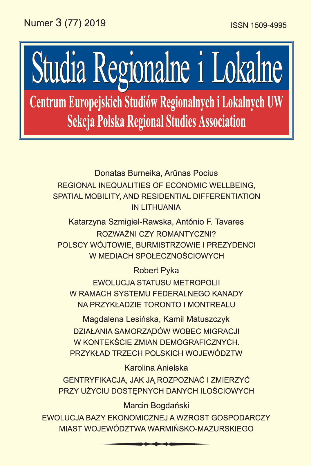 Regional inequalities of economic wellbeing, spatial mobility, and residential differentiation in Lithuania