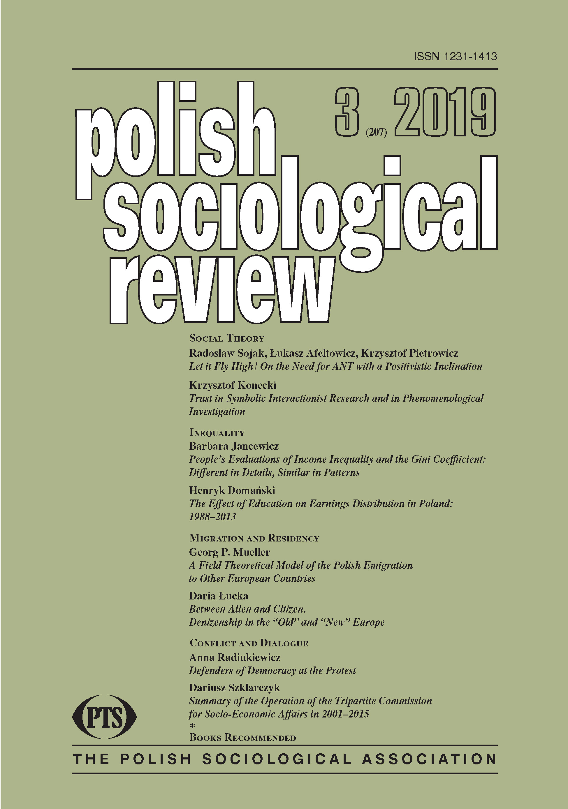 Trust in Symbolic Interactionist Research and in Phenomenological Investigation Cover Image