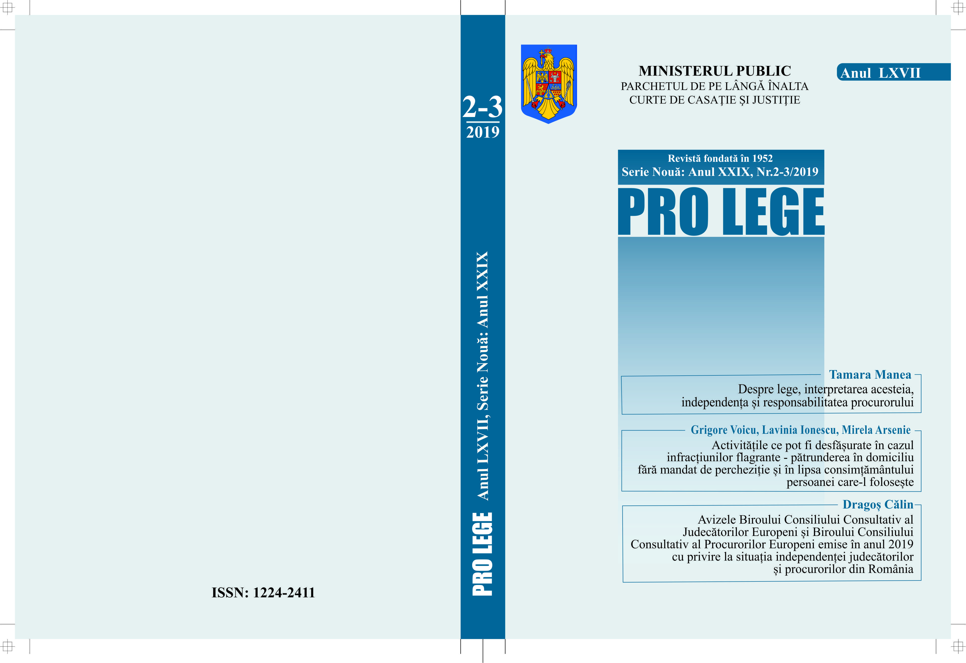 Interpretation of the law, the independence and the responsibility of the prosecutor Cover Image