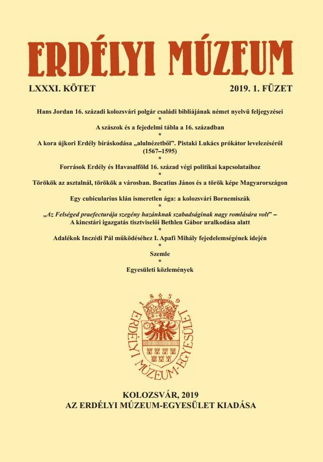 Historical Sources Concerning the Political Relations Between Transylvanian Principality and Wallachia at the End of the 16th Century Cover Image