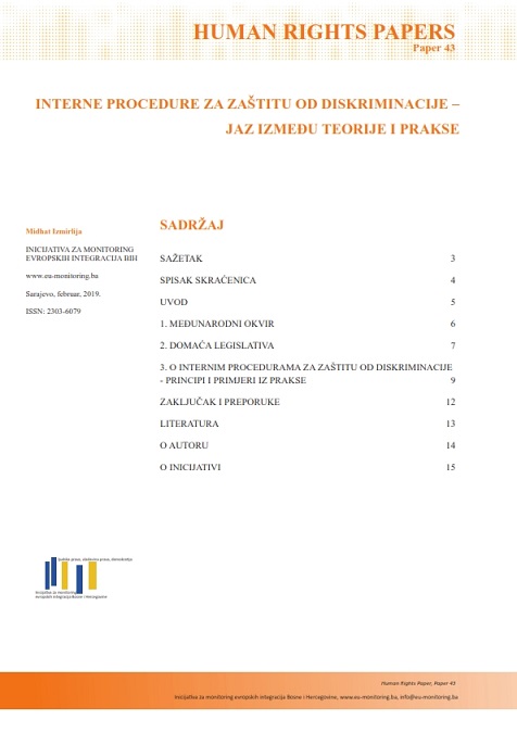 Interne procedure za zaštitu od diskriminacije - jaz između teorije i prakse