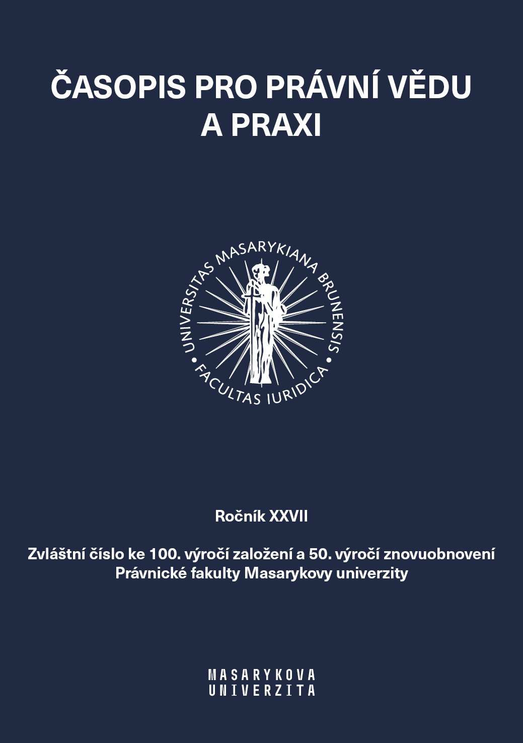 Between Civil and Private Law. Systemic Conception of Teaching at the Department of Civil Law, Faculty of Law, Masaryk University Cover Image