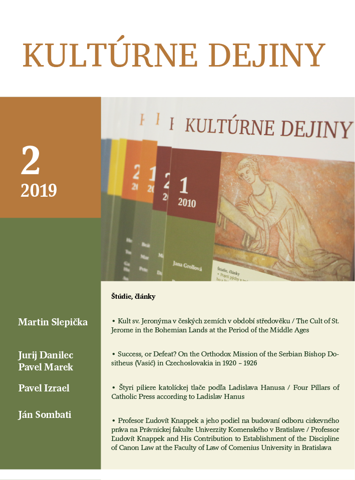 The Cult of St. Jerome in the Bohemian Lands at the Period of the Middle Ages Cover Image