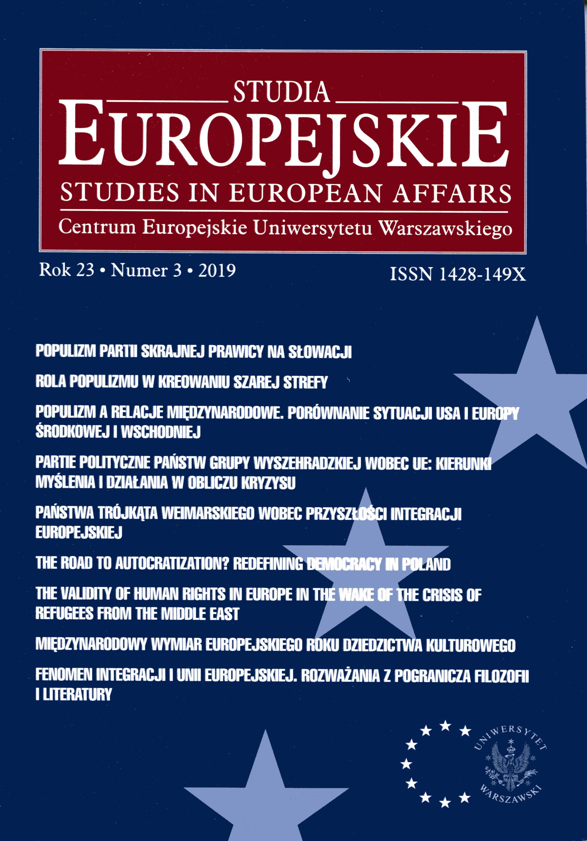 On Integration and European Union. Reflections on the Borderline of Political Philosophy Cover Image