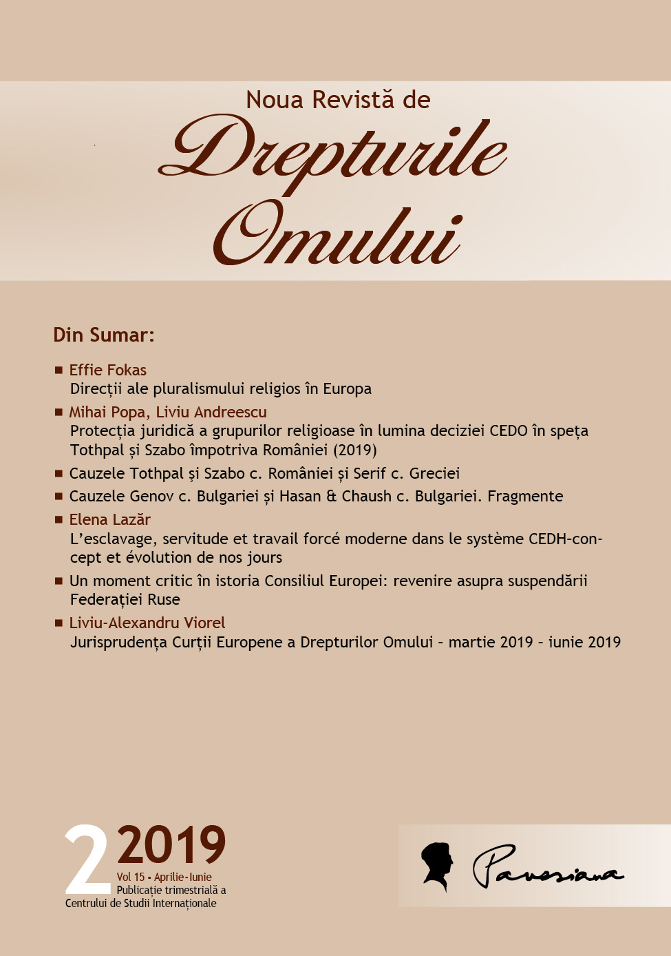 Legal protection of religious groups in the light of the ECtHR decision in the case of Tothpal and Szabo v. Romania (2019) Cover Image