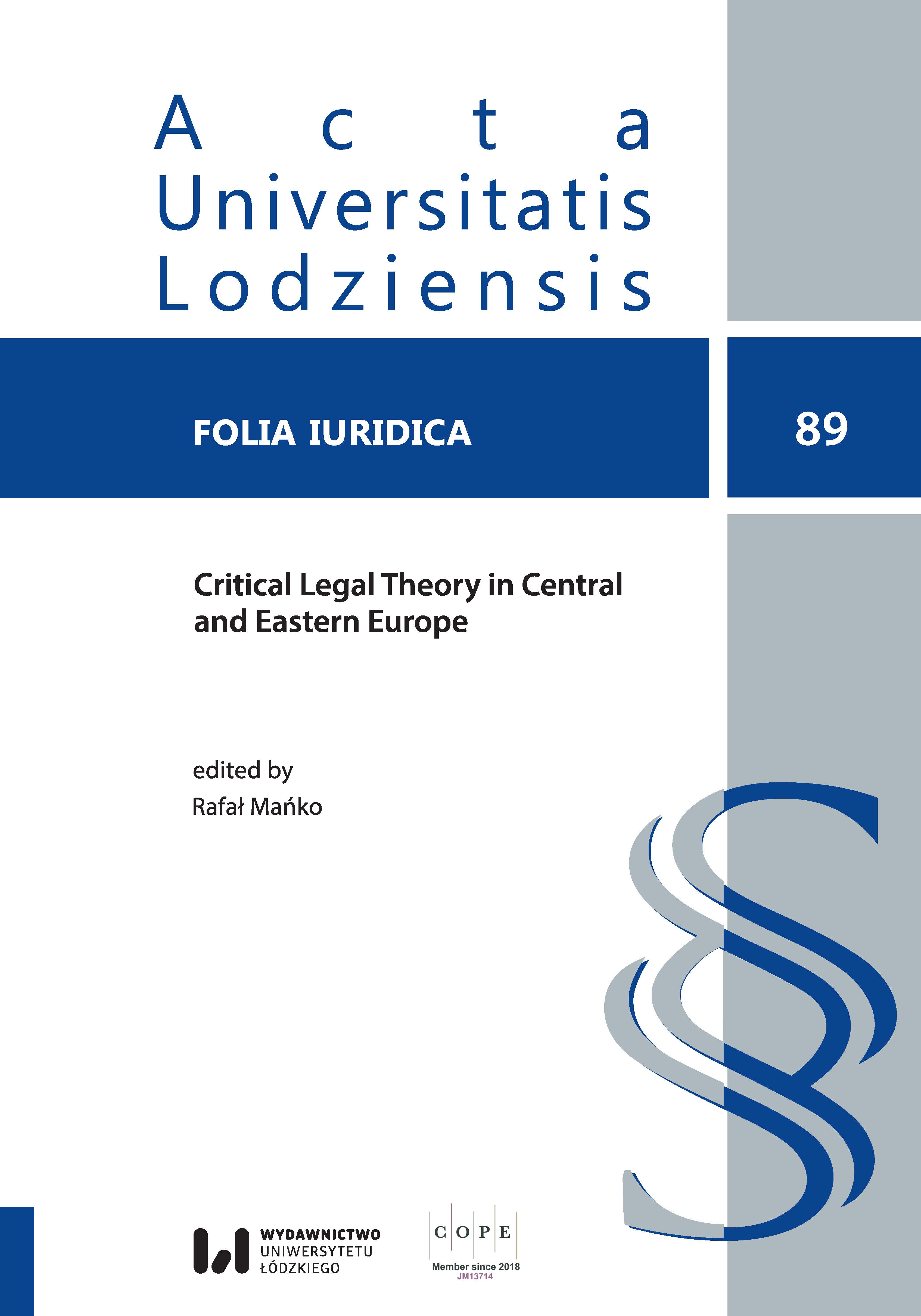 What Kind of Critique for Central and Eastern European Legal Studies? Comparison as One of the Answers Cover Image