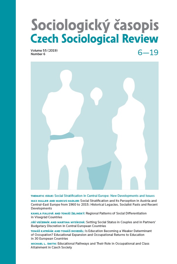 Educational Pathways and their Role in Occupational and Class Attainment in Czech Society Cover Image