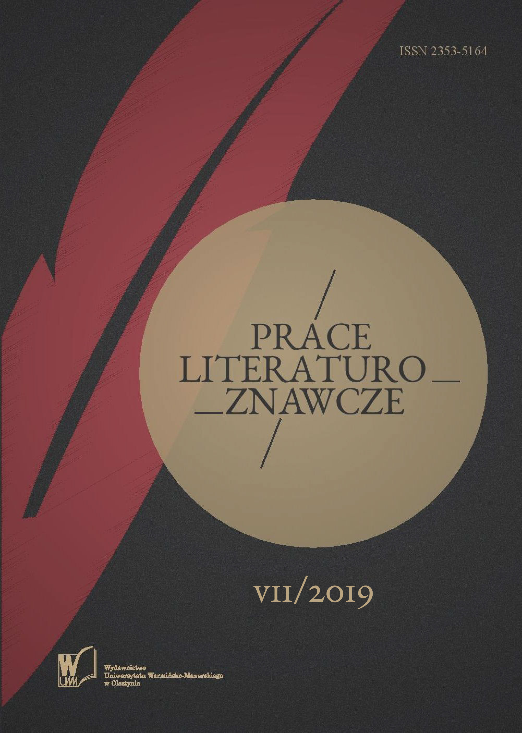 “My theatre golden with candlelight [...]”.
Light as an Element of Extraverbal Expression
in the Dramatic Works of Juliusz Słowacki Cover Image