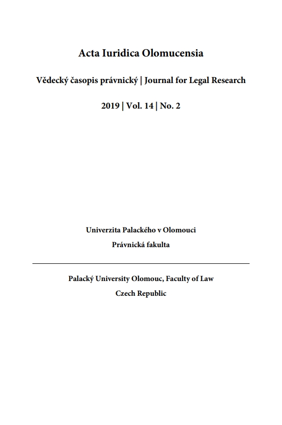 In Rem Effect of Contract of Lease in the Legal Order of the Interwar Czechoslovak Republic within the Territory of Slovakia Cover Image