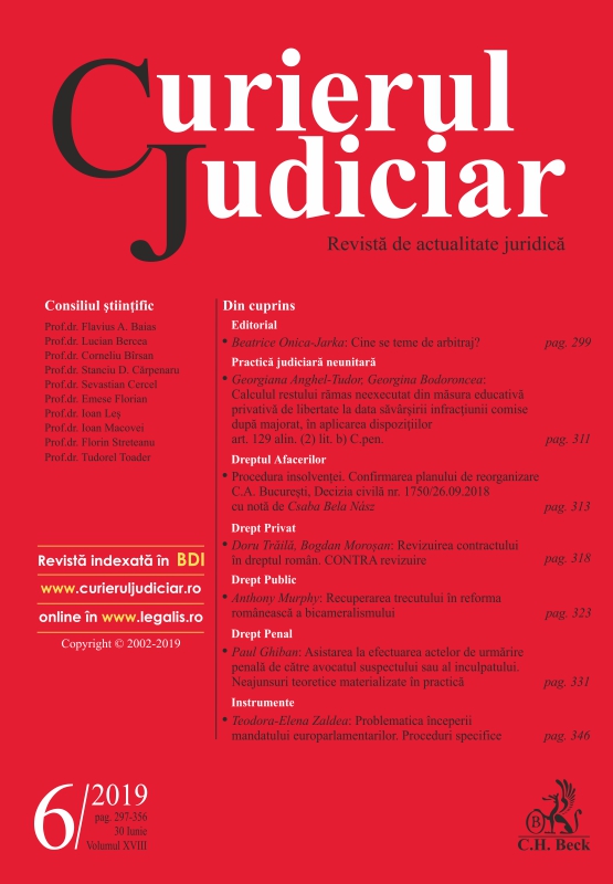 Curtea de Apel Bucureşti, Secția a VI-a civilă, Decizia nr. 1750 din 26 septembrie 2018 (Studiu de Caz)