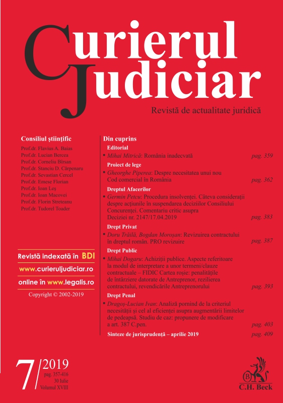 Sinteze de jurisprudenţă – Curtea Constituţională a României – Aprilie 2019