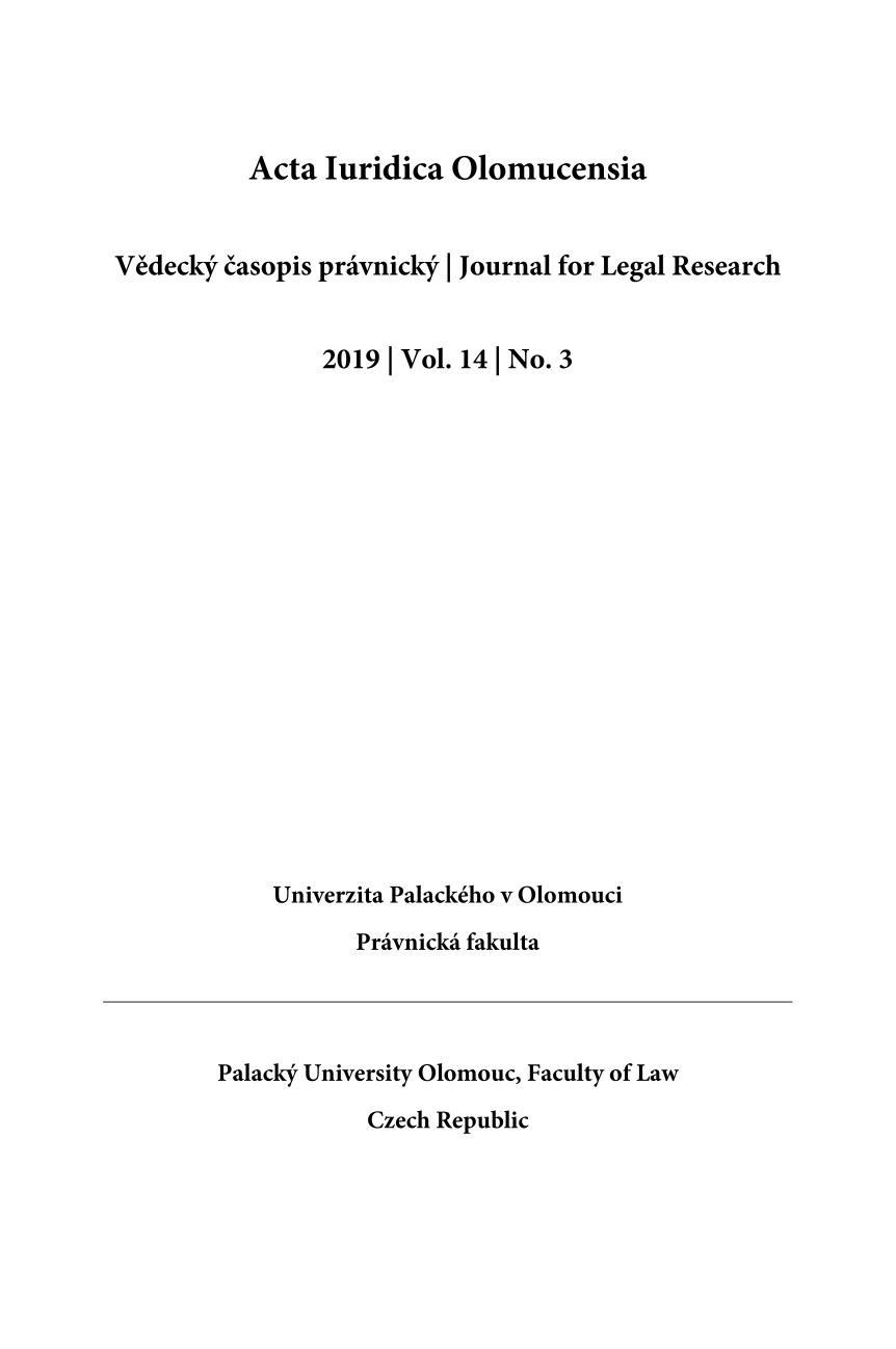 The use of restraining measures during the civil-health detention with comparison of Czech and German legal regulation Cover Image
