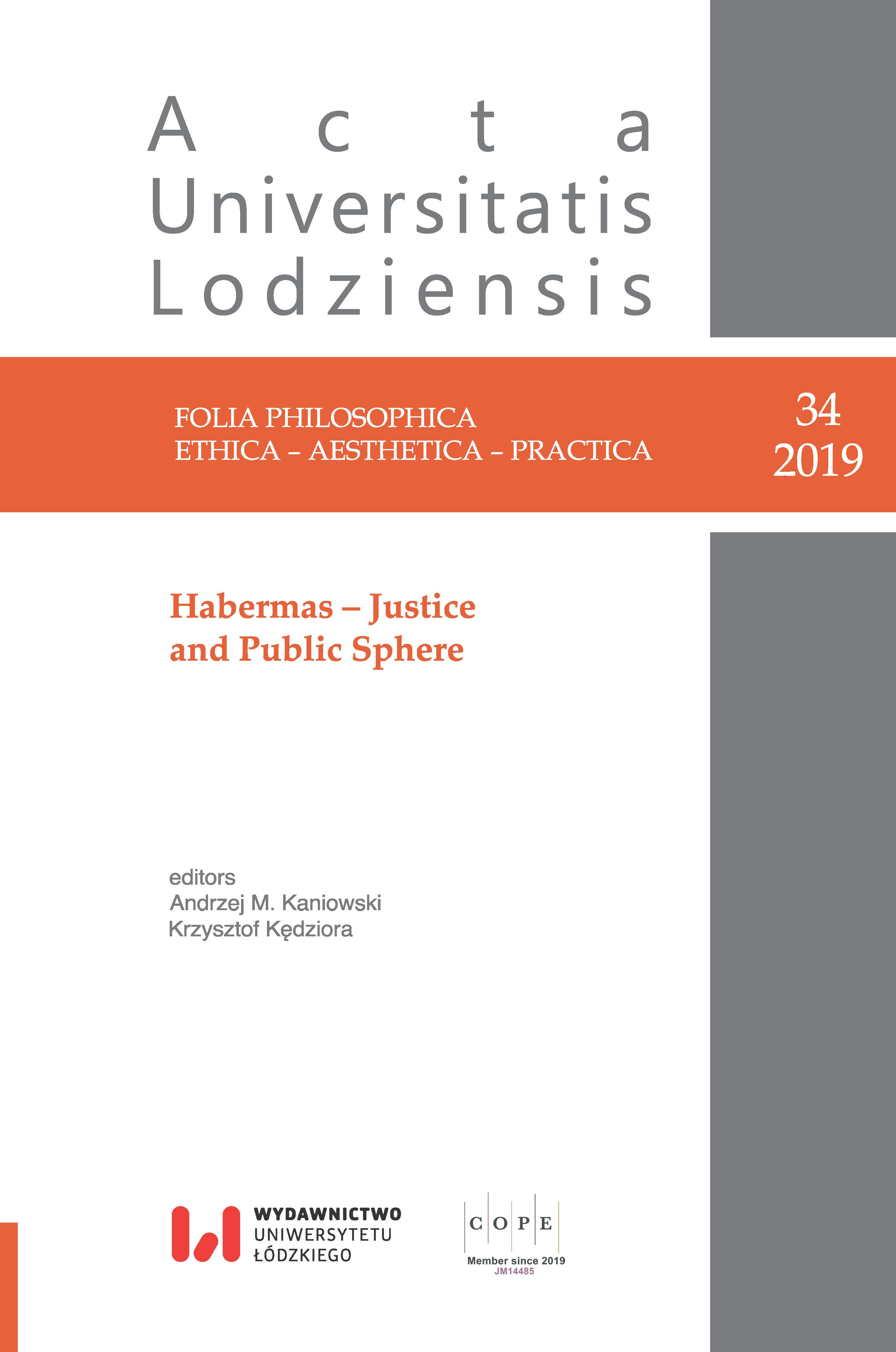 The Normativity of Habermas’s Public Sphere from the Vantage Point of Its Evolution Cover Image