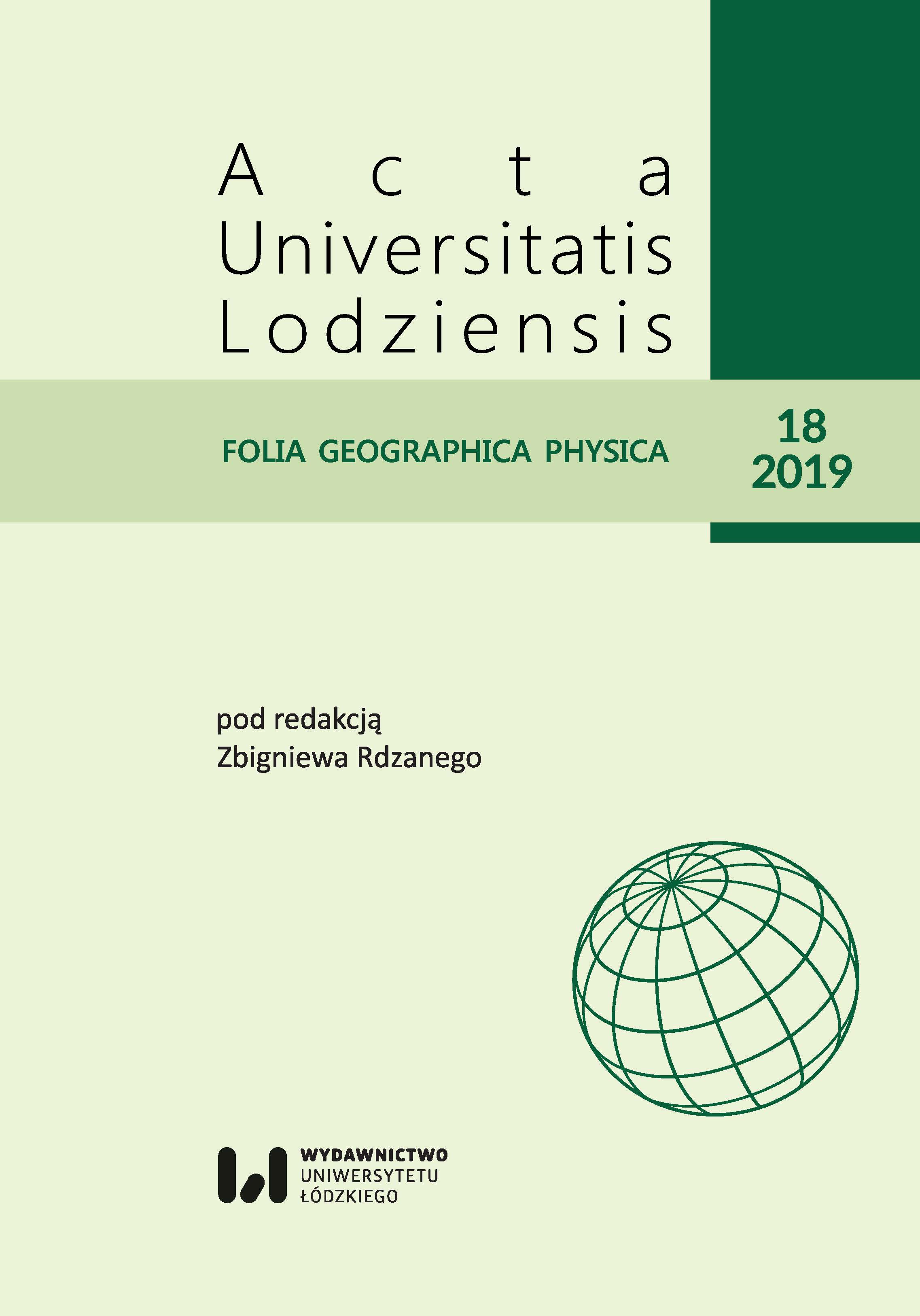 Papers published in the journal Acta Universitatis Lodziensis Folia Geographica Physica in the years 1997–2019 Cover Image