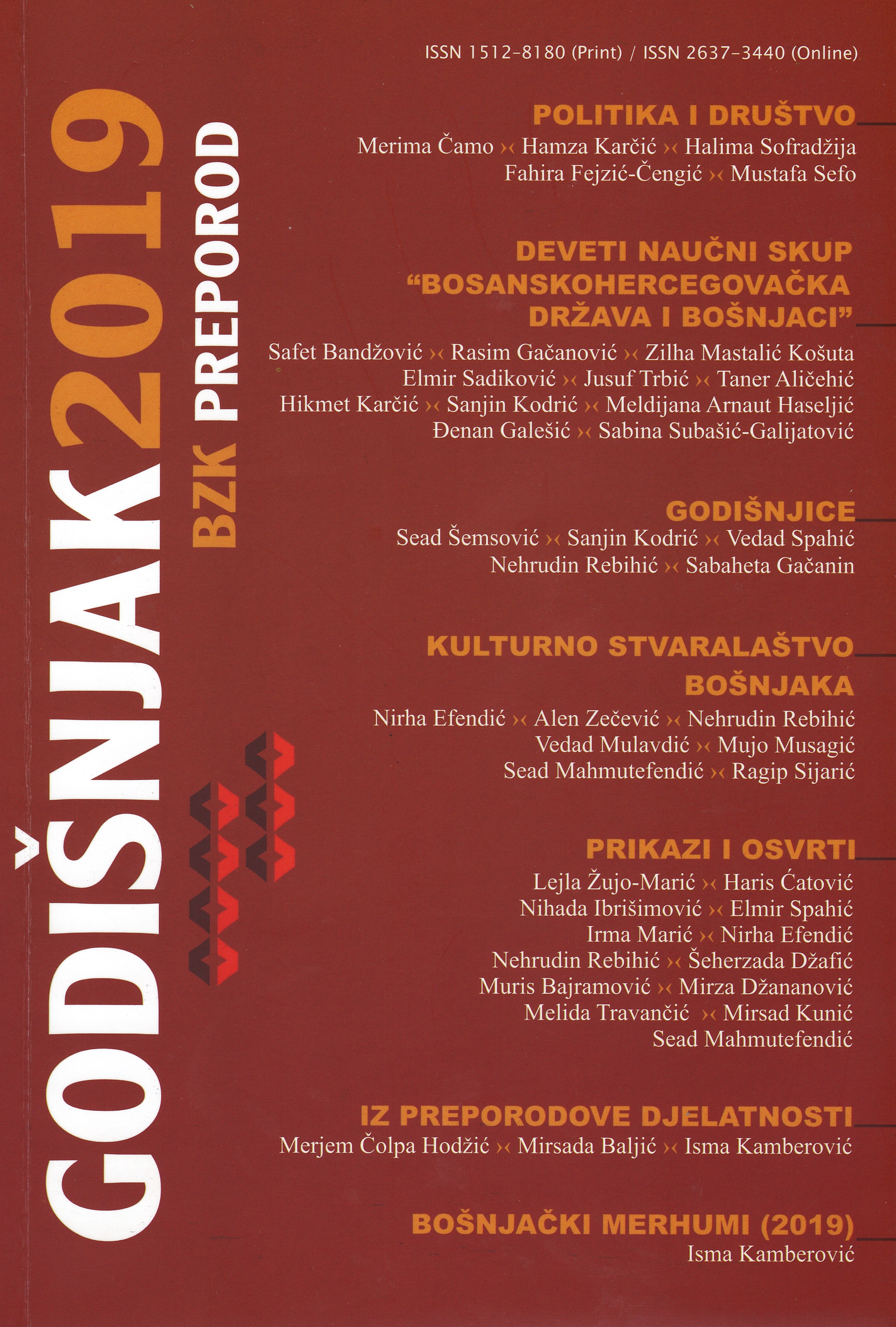 Izvještaj o radu Bošnjačke zajednice kulture „Preporod“ Sarajevo za 2019. godinu