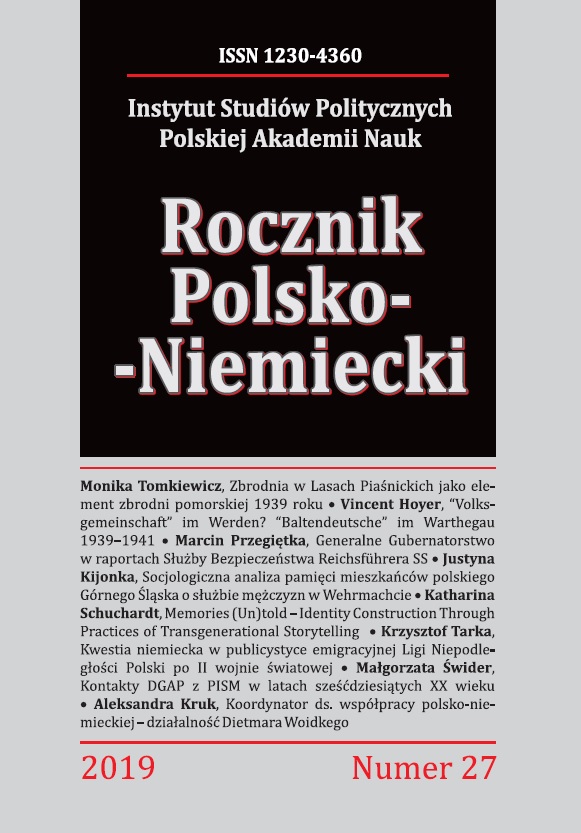 Kwestia niemiecka w publicystyce emigracyjnej Ligi Niepodległości Polski po II wojnie światowej