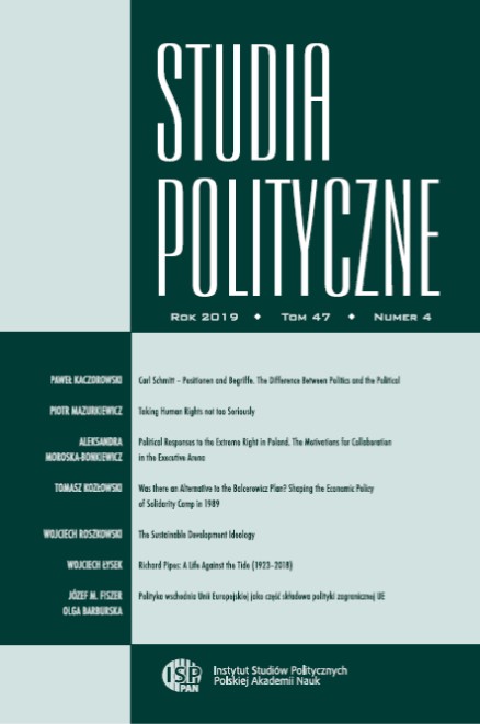 Was there an Alternative to the Balcerowicz Plan? Shaping the Economic Policy of Solidarity Camp in 1989 Cover Image