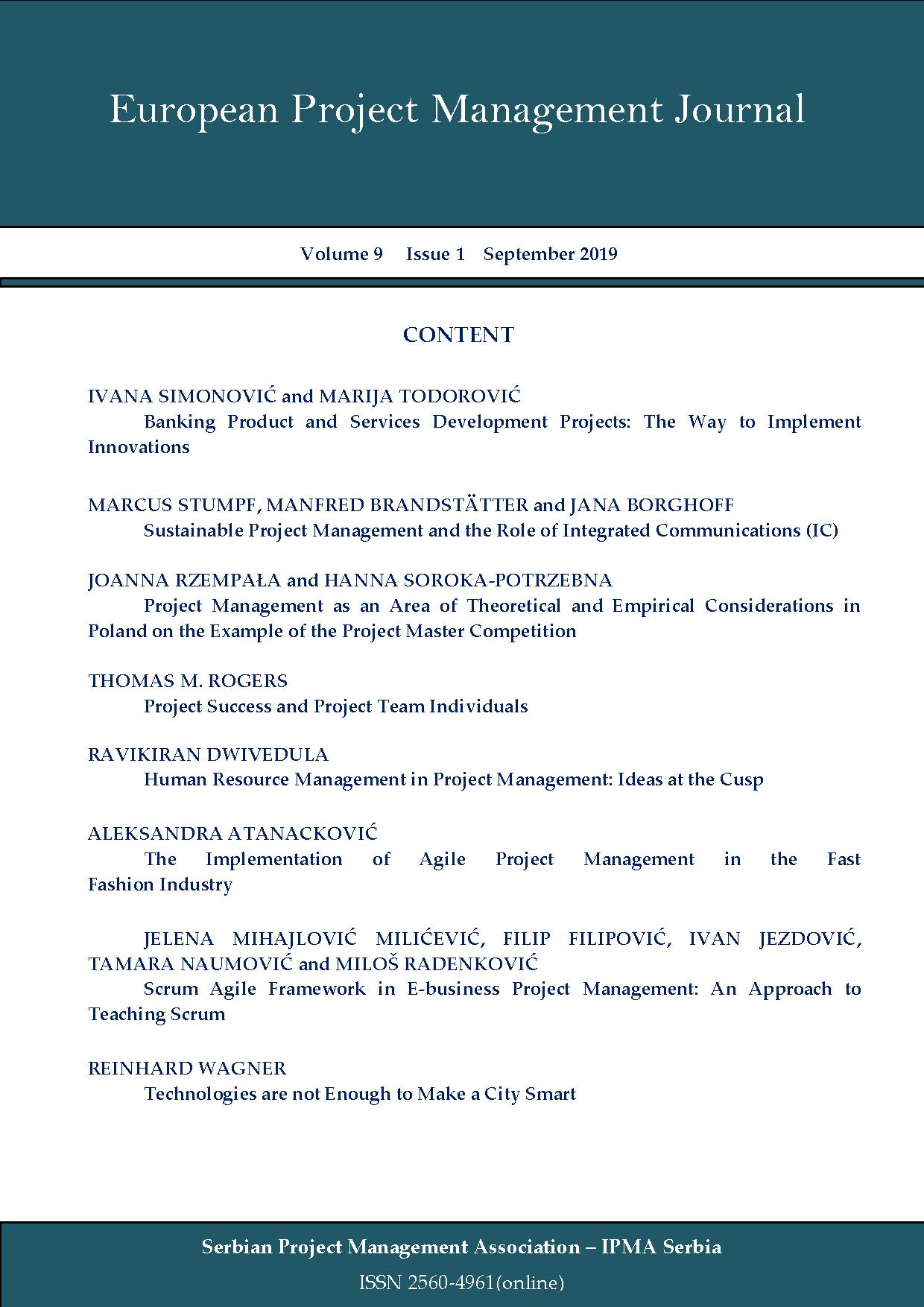 HUMAN RESOURCE MANAGEMENT
IN PROJECT MANAGEMENT: IDEAS AT THE CUSP Cover Image