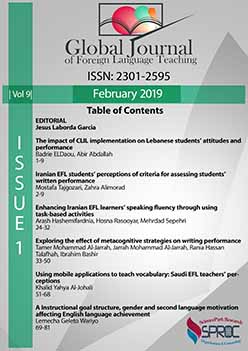 Iranian EFL students’ perceptions of criteria for assessing students’ written performance Cover Image