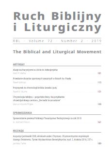 Annual Report of the President of the Polish Theological Society for 2018 Cover Image