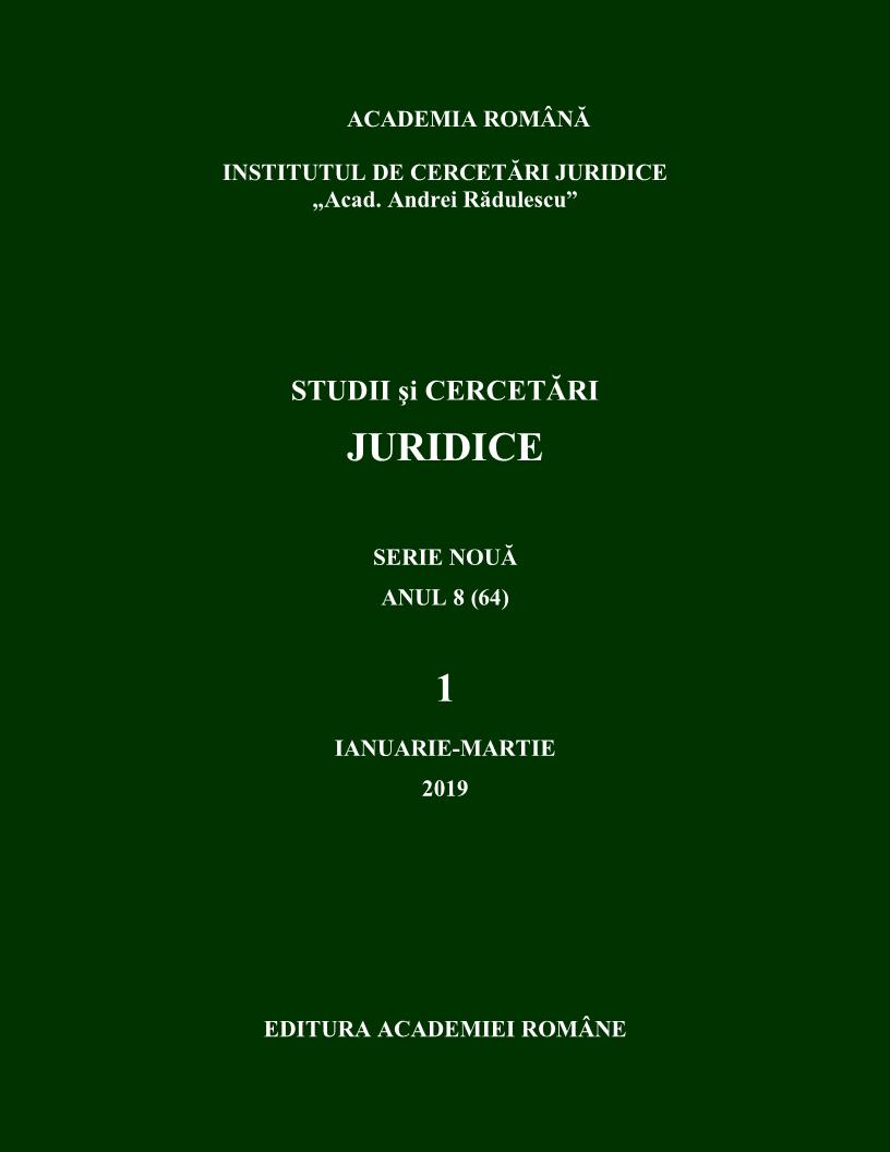 The time has come for a science of law and a Romanian legal culture! Cover Image