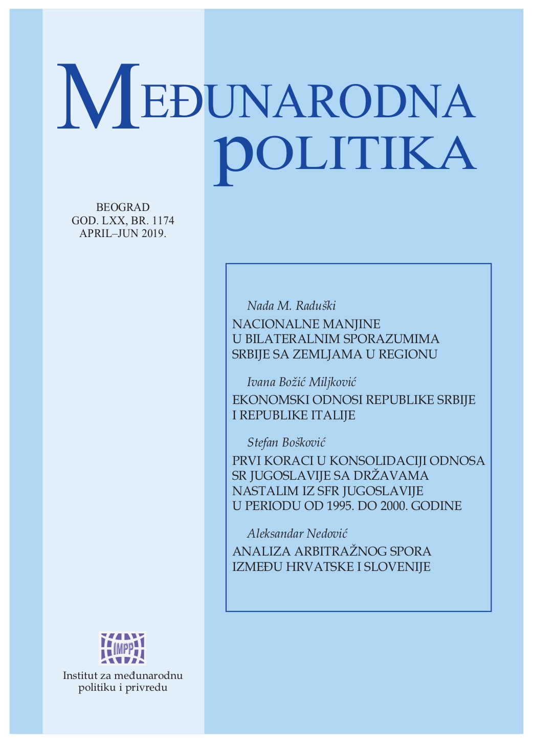 National minorities in bilateral agreements of Serbia with the countries in the region Cover Image