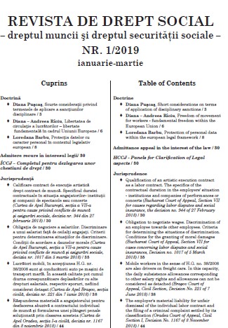 Qualification of an artistic execution contract as a labor contract. The specifics of the contractual duration in the employers' situation - institutions and companies of performances or concerts (Bucharest Court of Appeal, Section VII for causes...) Cover Image