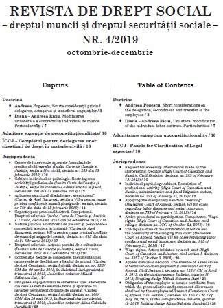 Applying sanctions as a result of the commission of two disciplinary violations (Constanţa Court of Appeal, Civil Section I, decision no. 146 / CM of May 6, 2019, in the Jurisprudence Bulletin, quarter II-2019, Drafting Judge Alina Gabriela Jurubiţă)
