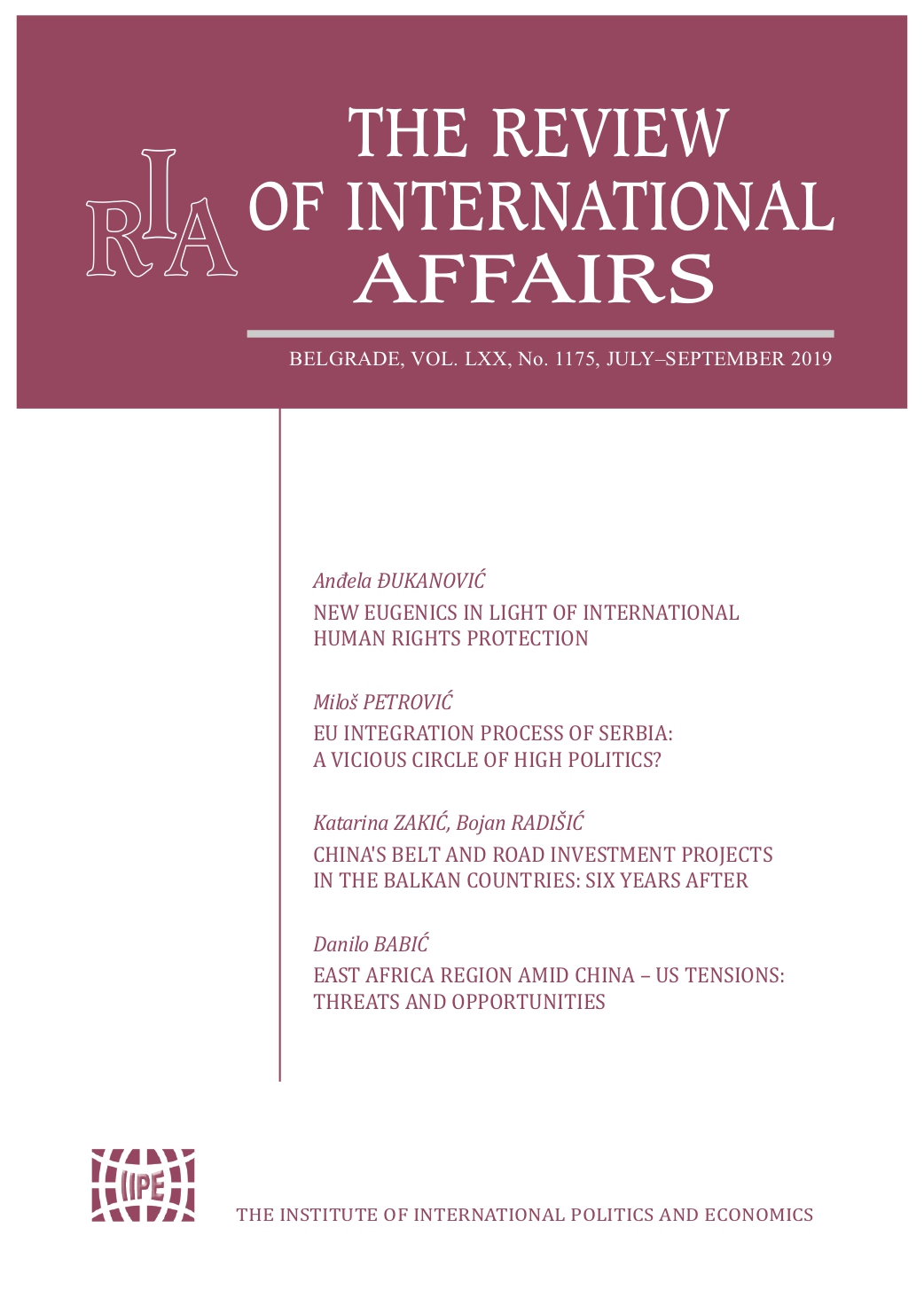 EU integration process of Serbia: a vicious circle of high politics? Cover Image