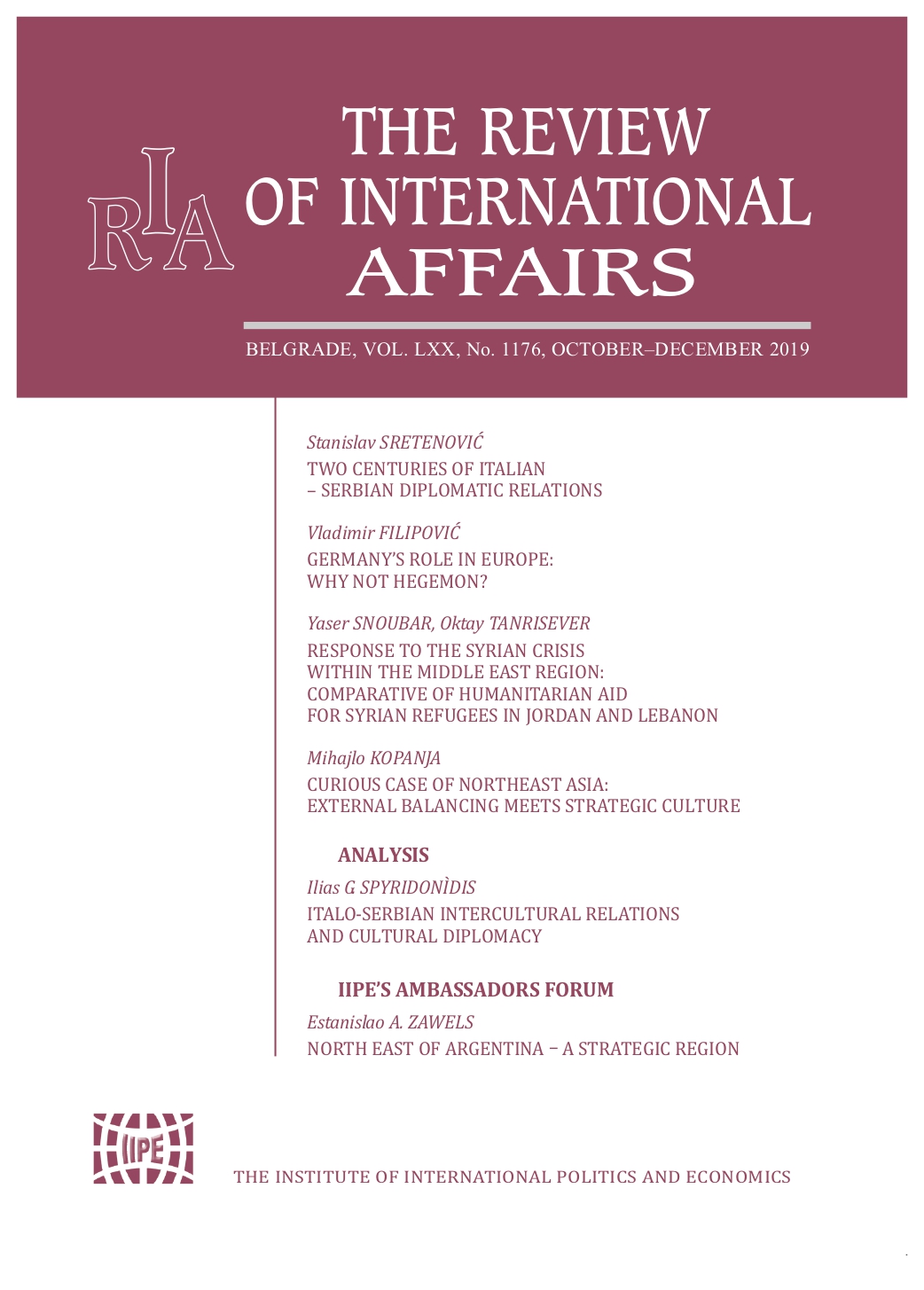 Response to the Syrian crisis within the Middle East region: Comparison of humanitarian aid for Syrian refugees in Jordan and Lebanon Cover Image