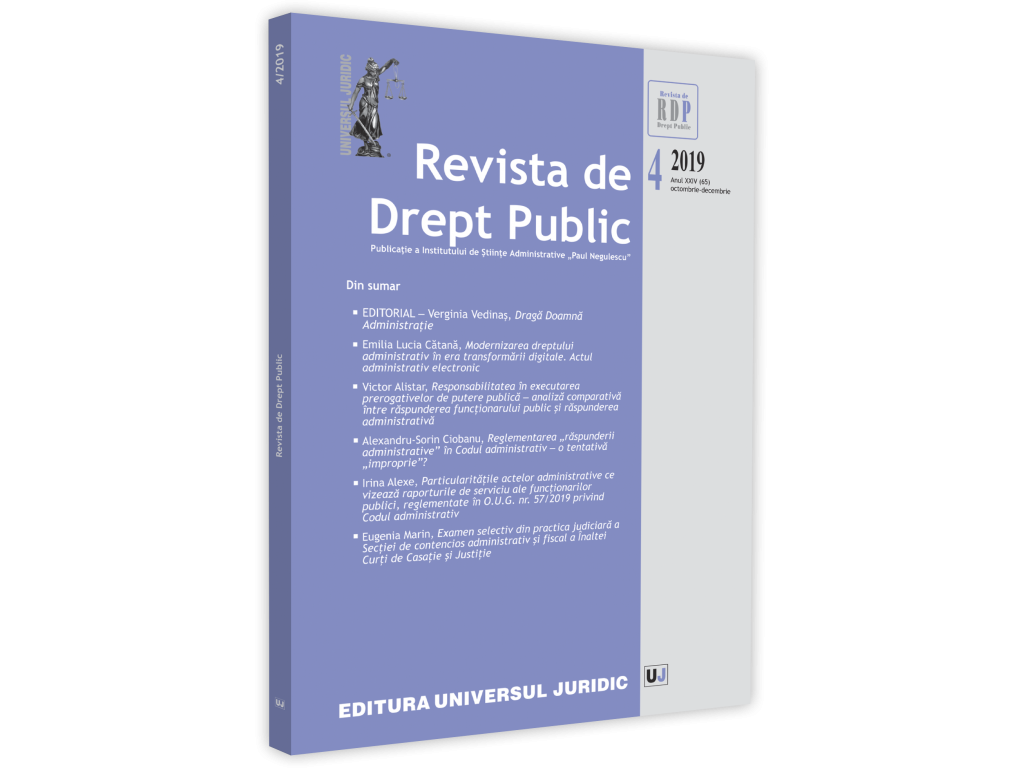 Responsabilitatea în executarea prerogativelor de putere publică – analiză comparativă între răspunderea funcţionarului public și răspunderea administrativă