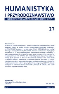 MODELLING WITHIN THE PHILOSOPHY IN SILICO ON THE BASIS OF SELECTED ELEMENTS FROM SPINOZA’S ETHICS Cover Image