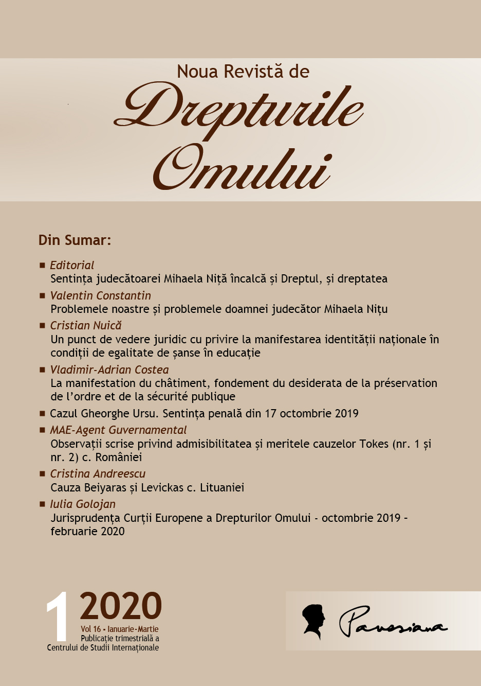 Un punct de vedere juridic cu privire la manifestarea identității naționale în condiții de egalitate de șanse în educație