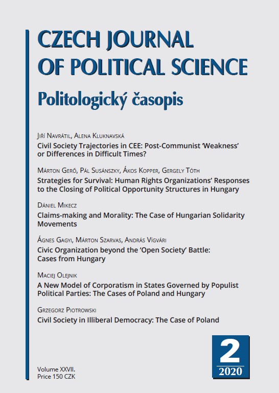 Civil Society Trajectories in CEE: Post-Communist ‘Weakness’ or Differences in Difficult Times? Cover Image