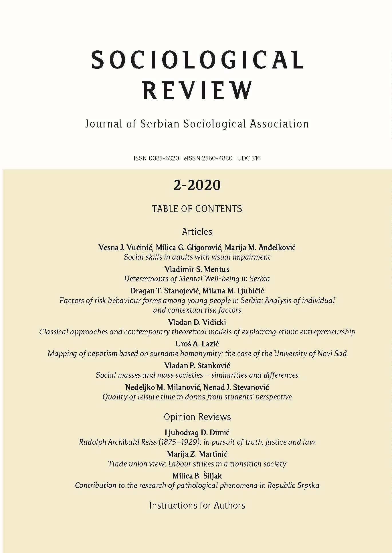 Quality of leisure time in dorms from students’ perspective Cover Image