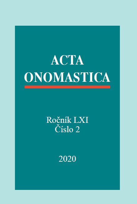 Jana Matúšová ‒ Irena Švehlová: The history of onomastic committees Cover Image