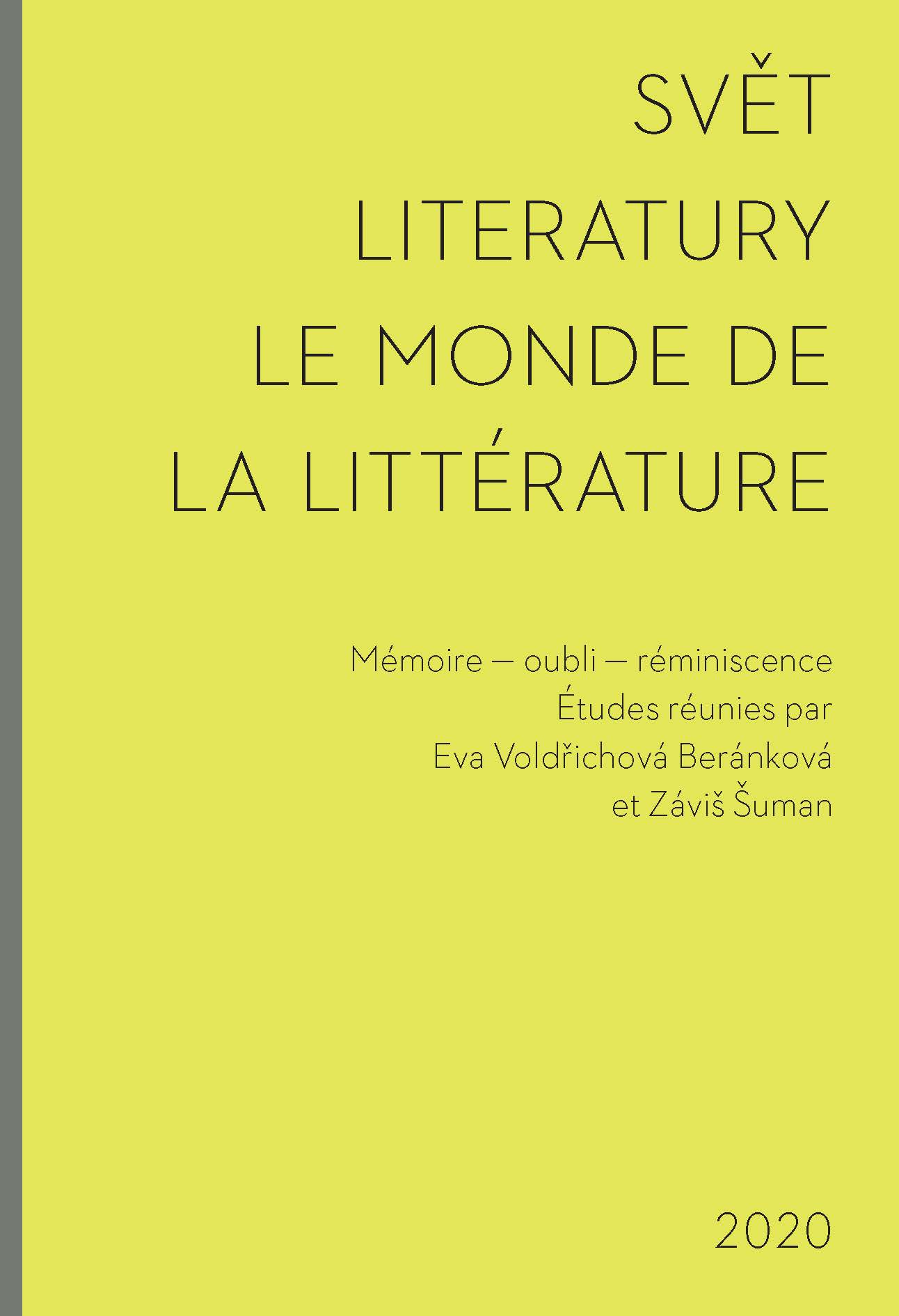 Voluntary oblivion and involuntary reminiscence from the perspective of sub-saharan literatures written in french Cover Image
