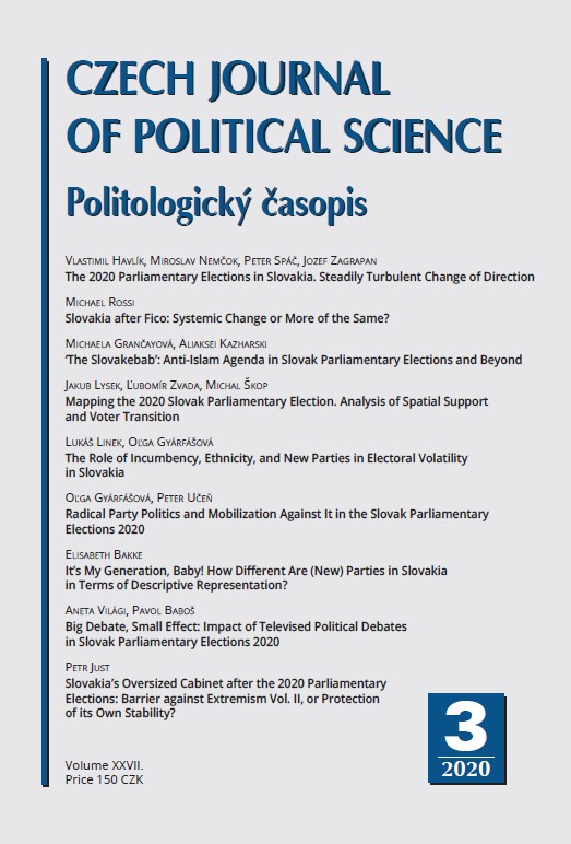 Mapping the 2020 Slovak Parliamentary Election. Analysis of Spatial Support and Voter Transition Cover Image