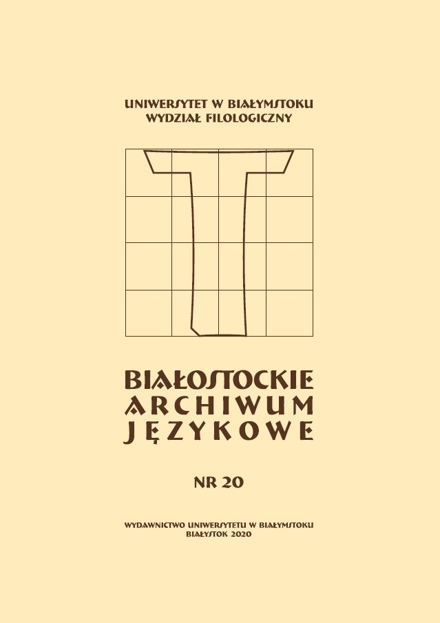Semantic analysis of proper names of Białystok food establishments Cover Image