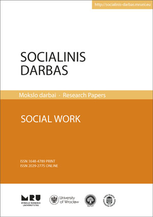 SOCIALINIŲ DARBUOTOJŲ, DIRBANČIŲ PRIKLAUSOMYBĖS LIGŲ REABILITACIJOS BENDRUOMENĖJE, PROFESINIO PERDEGIMO SINDROMO RAIŠKA