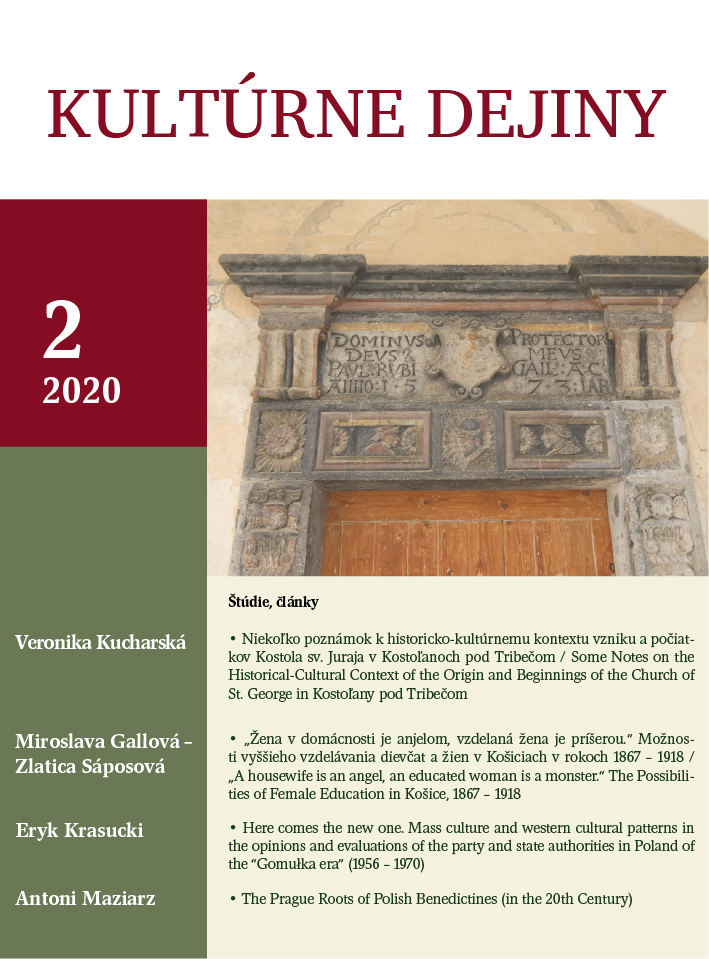 Niekoľko poznámok k historicko-kultúrnemu kontextu vzniku a počiatkov Kostola sv. Juraja v Kostoľanoch pod Tribečom