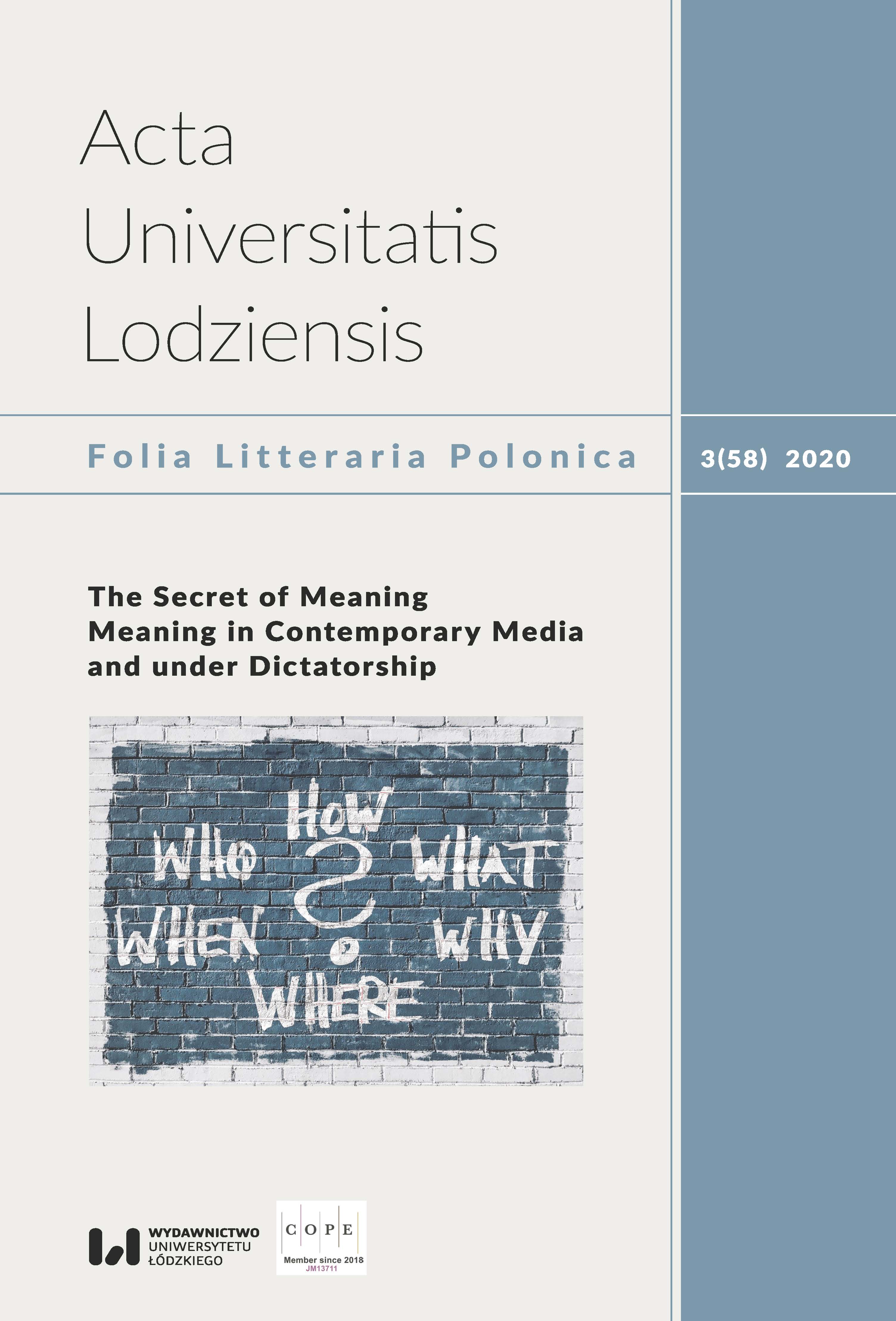 Philosophy modules on journalism courses at Polish higher education establishments and the search for meaning. A few remarks for discussion